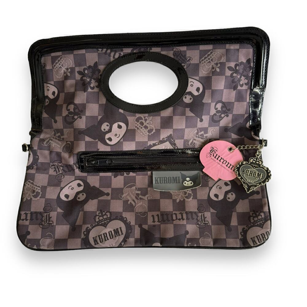 2008 Sanrio Kuromi Checker Clutch Purse Bag Detachable Strap Rare LEGENDARY - Picture 4 of 16
